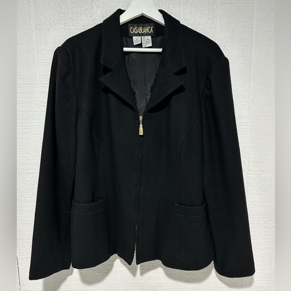 Casablanca wool black jacket size 16 - Picture 1 of 11